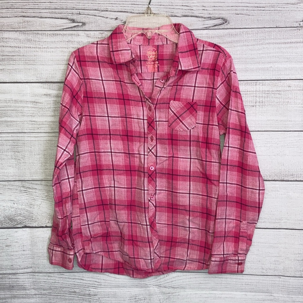 Faded Glory | Girls Plaid Button Down Long Sleeve